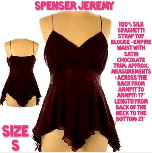 Spenser Jeremy Pure Silk Spaghetti Strap Top Size S